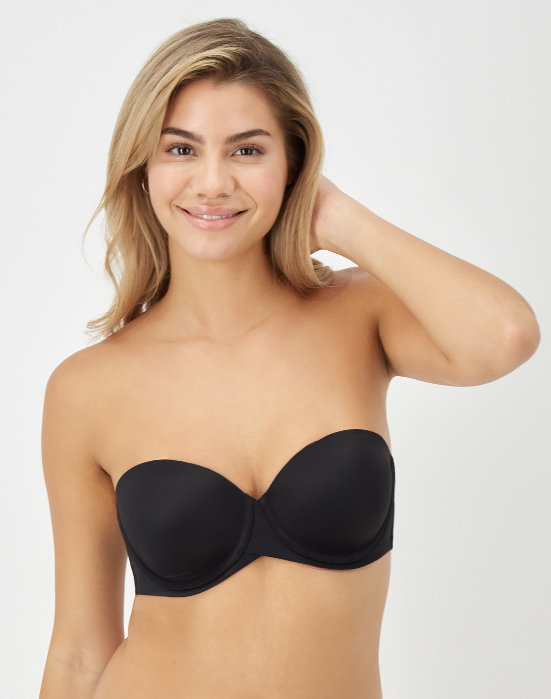 Buy CALVENA Women's Seamless Invisible Underwire Minimizer Strapless Bra  for Large Bust Black Marl 34DD at