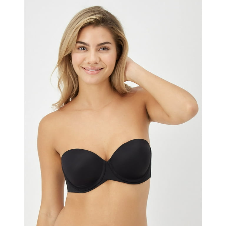 Maidenform Ultimate Stay Put Strapless Underwire Bra Black 36DD Women's 