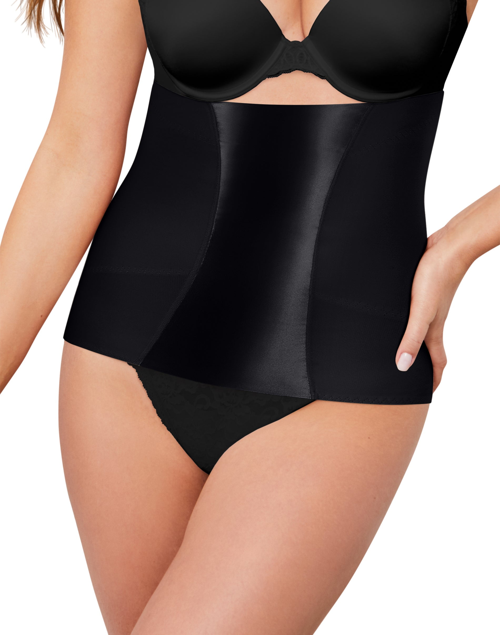 Pour Moi Hourglass Firm Control Back Smoothing Waist Cincher - Black