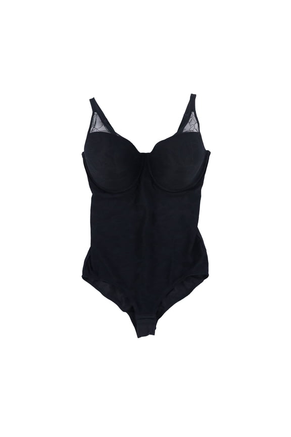 Women's Bodysuit Ultra-Light Firm Control Sheer Shapewear Black 38D
