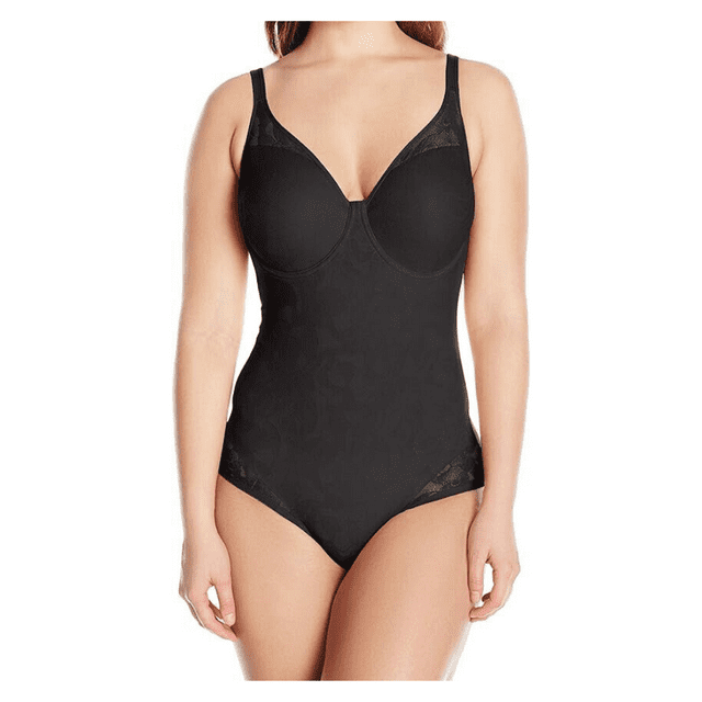 Maidenform Ultra-Light Firm Tummy-Control Sheer Lace Body Shaper, Black, 38D