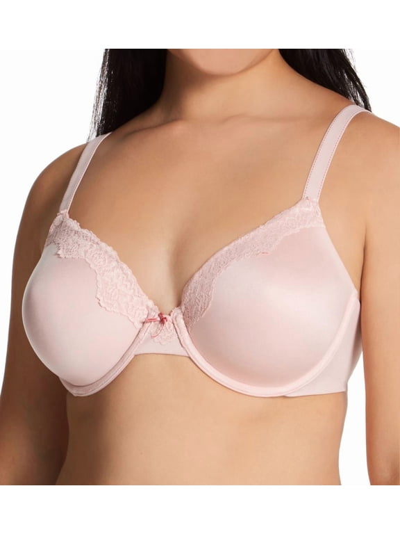 Women's Maidenform 09404 Comfort Devotion Embellished Extra Coverage Bra (Sheer Pink/Deep Mauve 42D)
