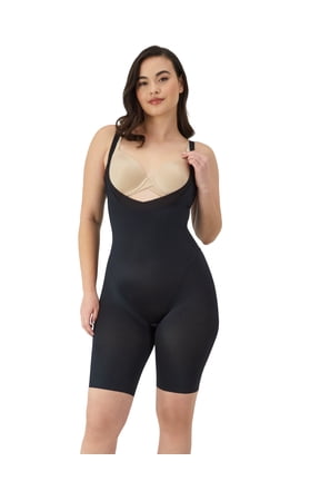 Women’s Shapewear Extra Firm Mid-Thigh Bodysuit with Tummy Control, Sizes up to 3XL