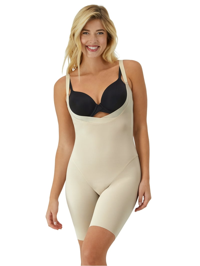 Maidenform Womens Shapewear Mid-Thigh Bodysuit with Tummy