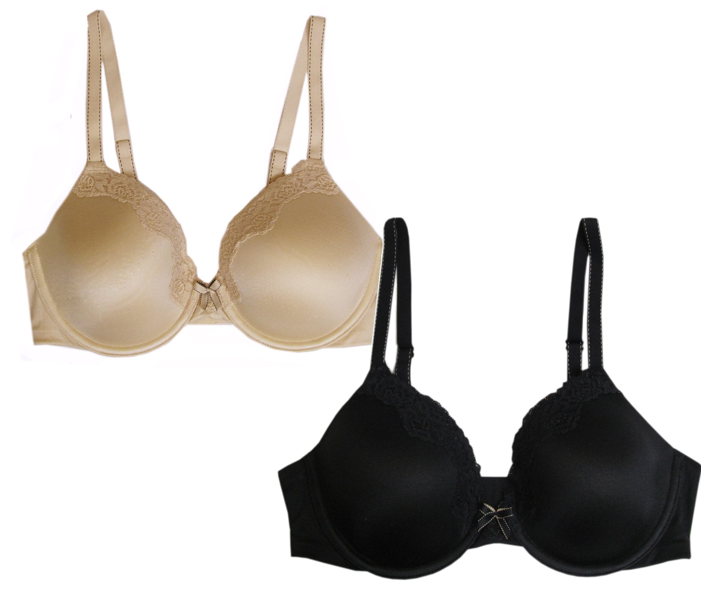 Maidenform Women's Comfort Bra (2 PACK) with Lace Trim (38C)