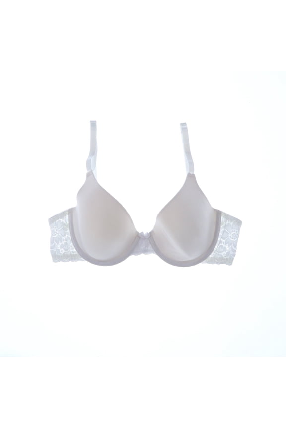 Women's Demi Underwire Lace Bra Solid Support Comfort White New