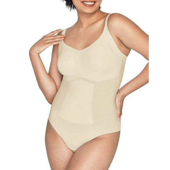 Maidenform Women's Firm Control Shapewear Power Playersโ Shaping Bodysuit with Thong Back - Style DMS083