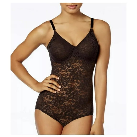 Maidenform Women's M3008 Lace 'N Smooth Body Briefer Shapewear, Black 36B