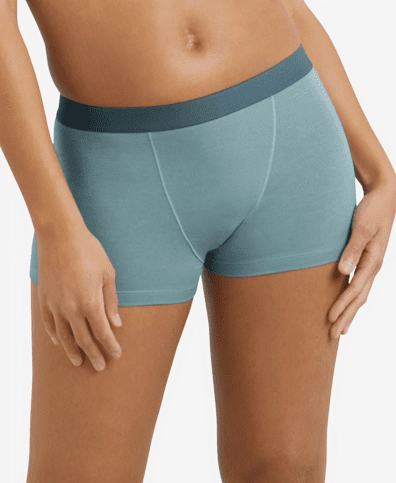 Maidenform Women's Naturally Soft Blue Boxer Brief Underwear