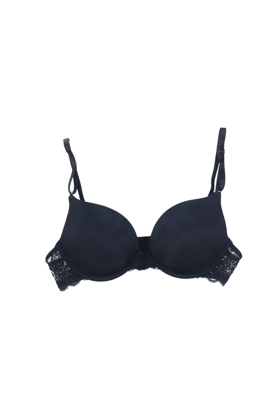 Women's Push Up Convertible Bra Support Lace Solid Black 36B New