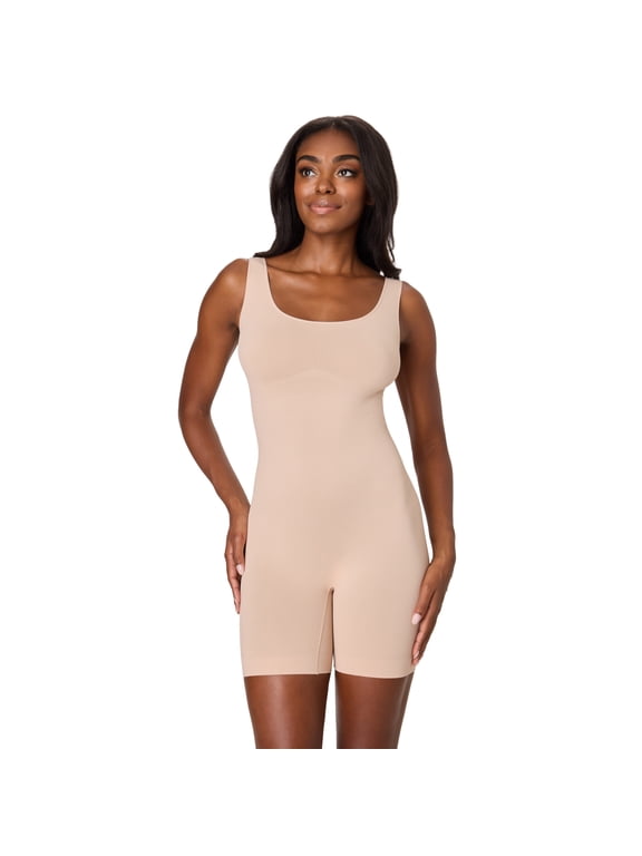 Women's Shapewear Seamless Firm Control Mid-Thigh Bodysuit, Sizes up to 3XL