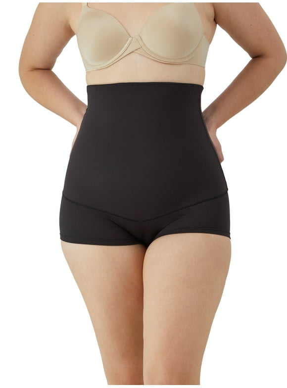 Womens Shapewear with Tummy Control, Cool Comfort High-Waist Body Shaper Boy Shorts, F82107 Sizes S-3XL