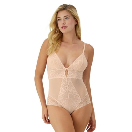 Maidenform Women's Shapewear Firm Control Lace Bodysuit, Style FLSL01, Sizes up-to 3XL