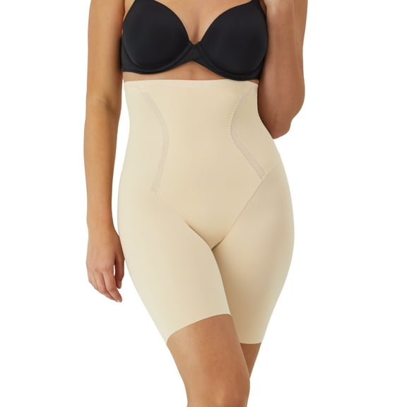 Maidenform Womens Shapewear with Tummy Control, High Waist Mid Thigh Body Shaper Shorts FP5001 Sizes S-3XL