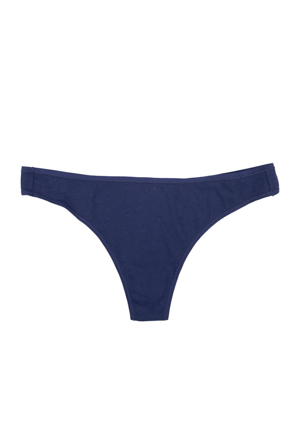 Women's Solid Thong Underwear Panties Cheeky Brief Navy Blue 6/M New