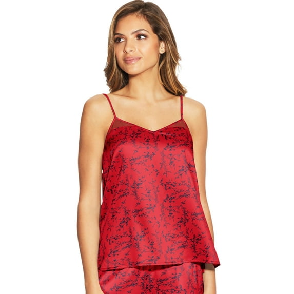 Maidenform Womens Chiffon Trim Lounge Cami, M, Cherry Foil Floral