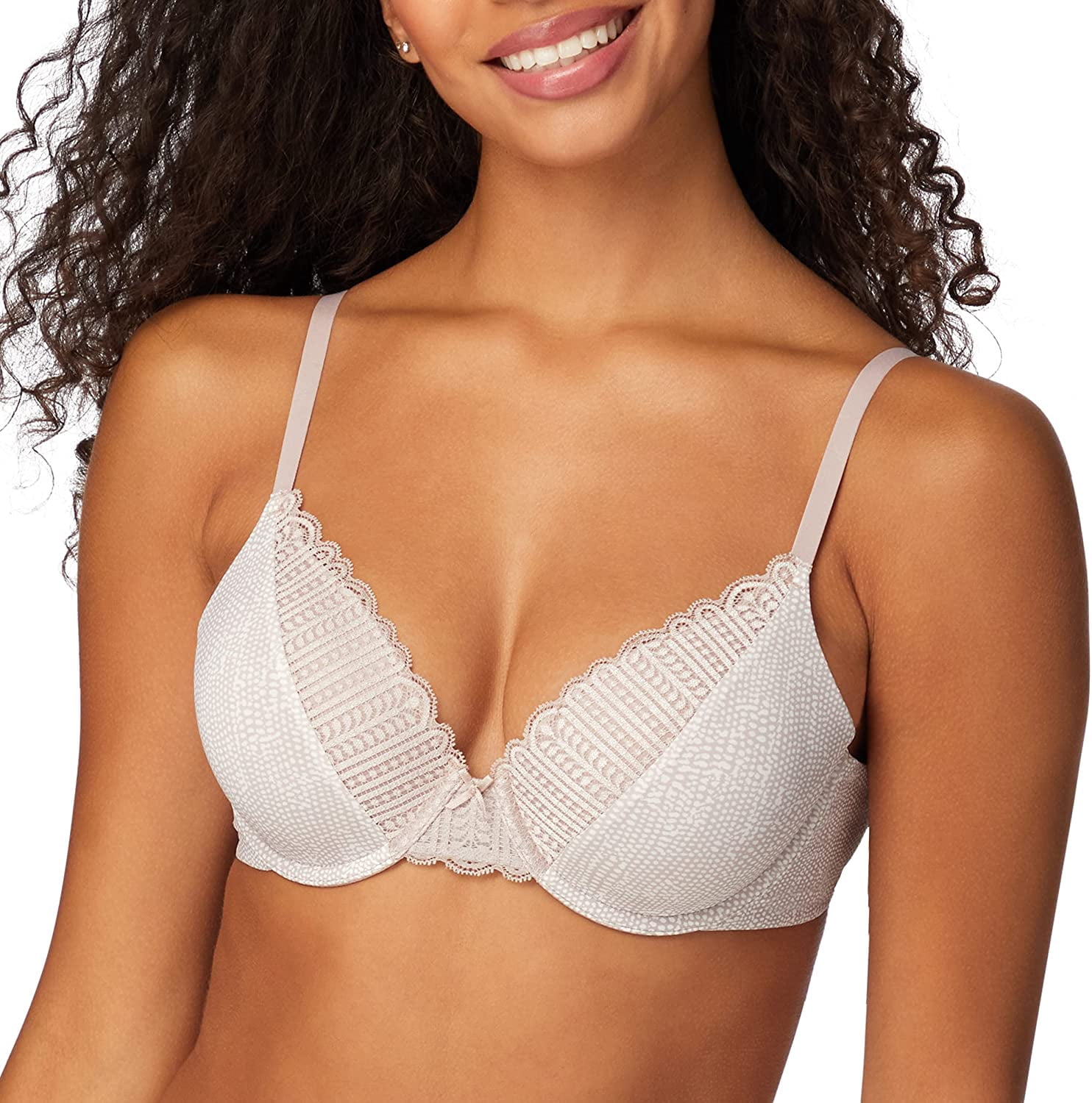 Women's Maidenform 09404 Comfort Devotion Embellished Extra Coverage Bra (Moving Texture Gloss 36B)