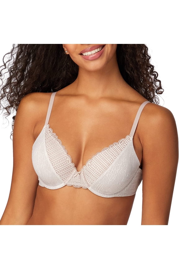 Women's Maidenform 09404 Comfort Devotion Embellished Extra Coverage Bra (Moving Texture Gloss 36D)