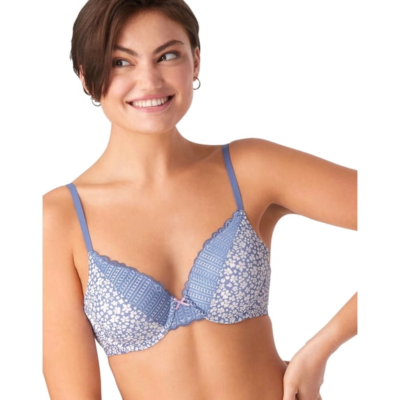 Women's Maidenform 09404 Comfort Devotion Embellished Extra Coverage Bra (Dash Daisy Nightshade 36D)