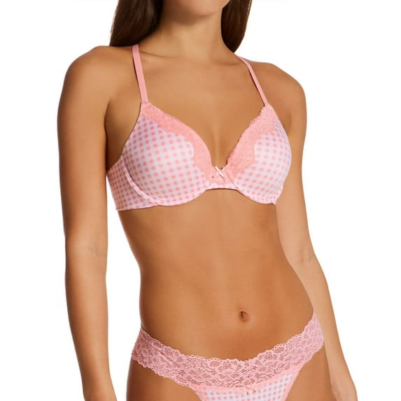 Maidenform Womens Comfort Devotion Embellished Extra Coverage Bra, 40C, Gingham