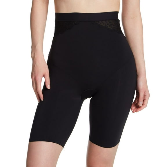 Women's Maidenform DMS098 Eco Lace High Waisted Thigh Slimmer (Black S)