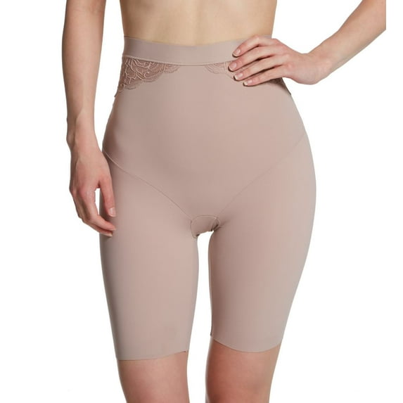 Women's Maidenform DMS098 Eco Lace High Waisted Thigh Slimmer (Evening Blush S)