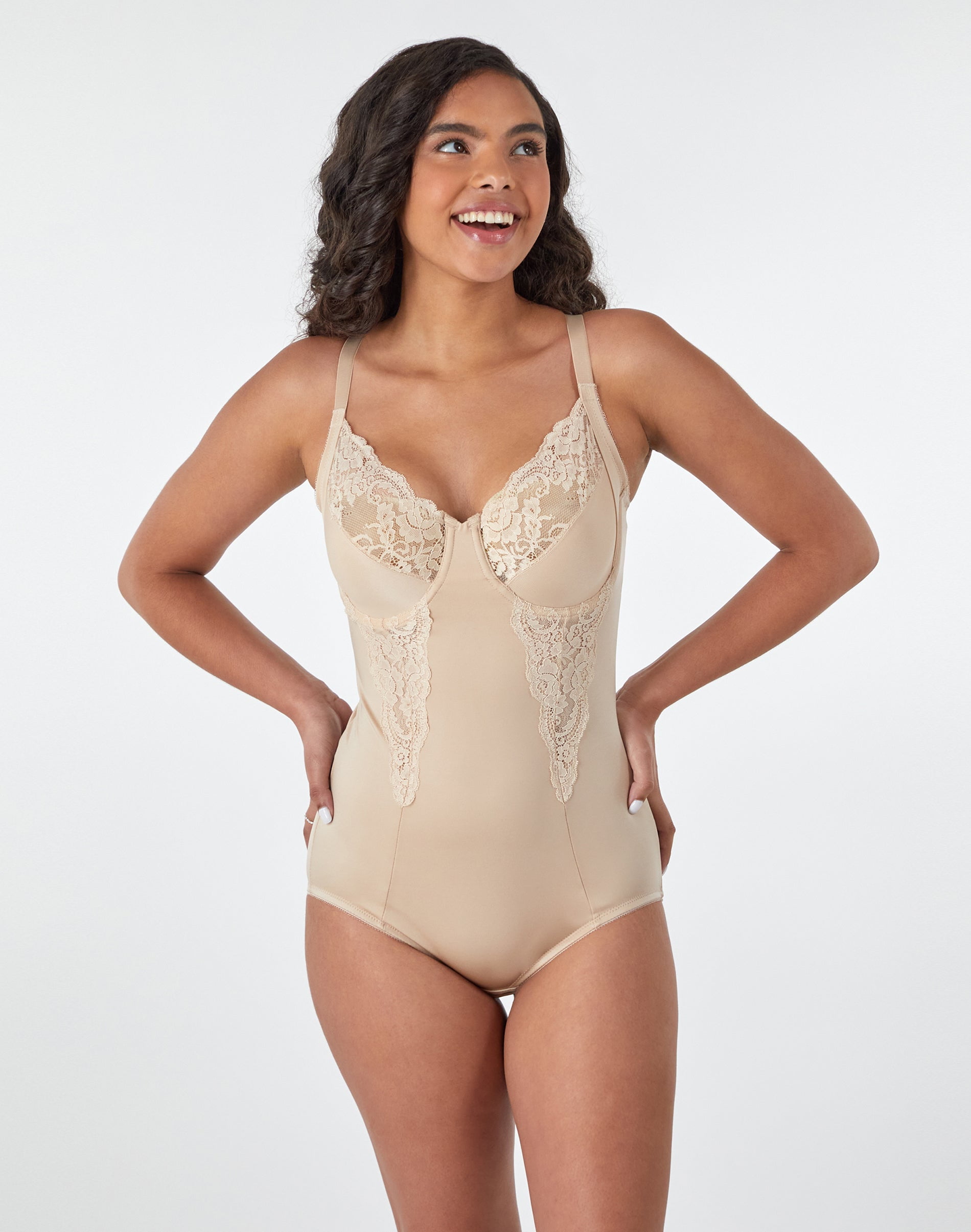 Maidenform Womens Flexees Embellished Firm Control Bodysuit Style-1456 