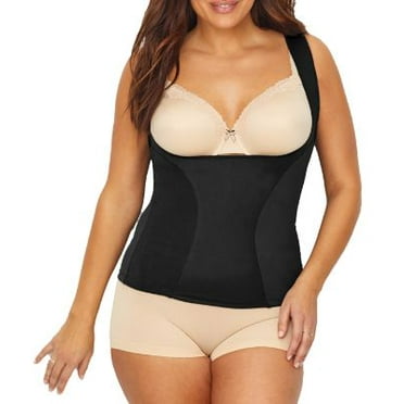 Women's Maidenform 1866 Flexees Open Bust Torsette with Cool Comfort (Modern Black XL)