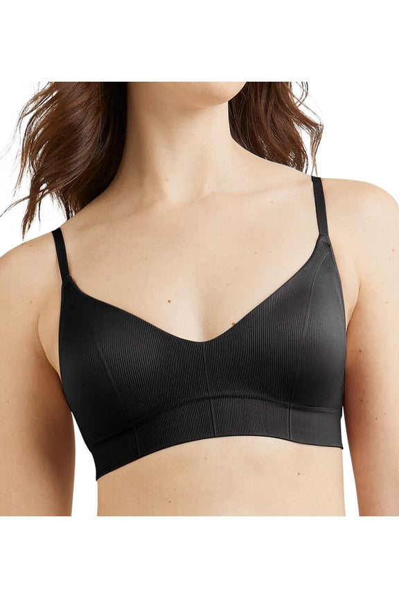 Women's Maidenform DM2303 Pure Comfort Feel Good Seamless Bralette (Black XL)
