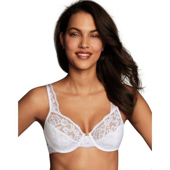 Maidenform Womens Modern Beauty Unlined Underwire Bra, 32B, White