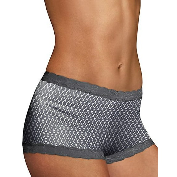 Maidenform Womens One Fab Fit Microfiber and Lace Boyshort