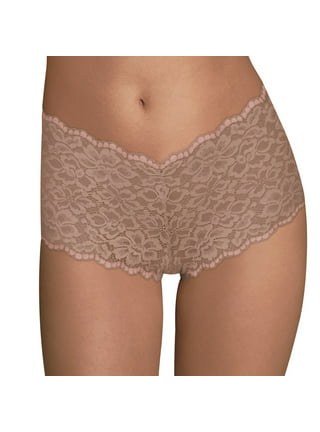 Women's Maidenform 40837 Cheeky Scalloped Lace Hipster Panty (Pearl/Black  Pin Dot 7)