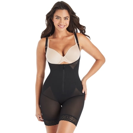 Maidenform Womens Shapewear Ultra Sculpts Open Bust Romper, Style FLS106, Sizes up-to 3XL