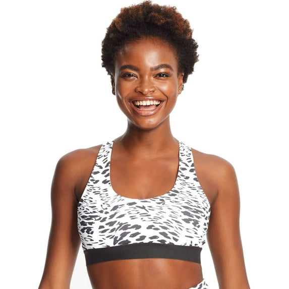 Maidenform Womens Sporty Racerback Sports Bra, 2XL, Motion Animal Print