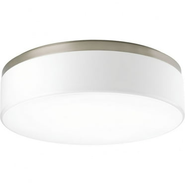 Progress Lighting 18" LED Flush Mount – Modern Brushed Nickel Ceiling Light, 3000K Warm White