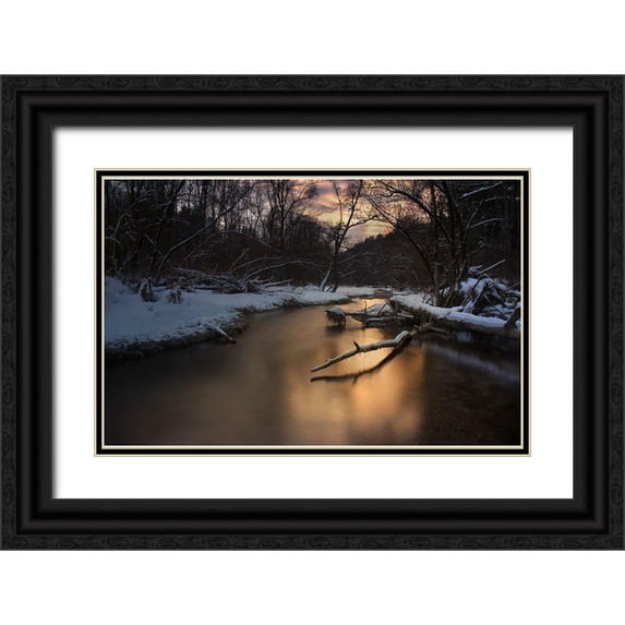 Maier, Norbert 24x17 Black Ornate Wood Framed with Double Matting Museum Art Print Titled - Winter Light