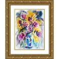 thumbnail image 1 of Maier, Werner 25x32 Gold Ornate Wood Framed with Double Matting Museum Art Print Titled - Sonnenblumenstrauß, 1 of 4