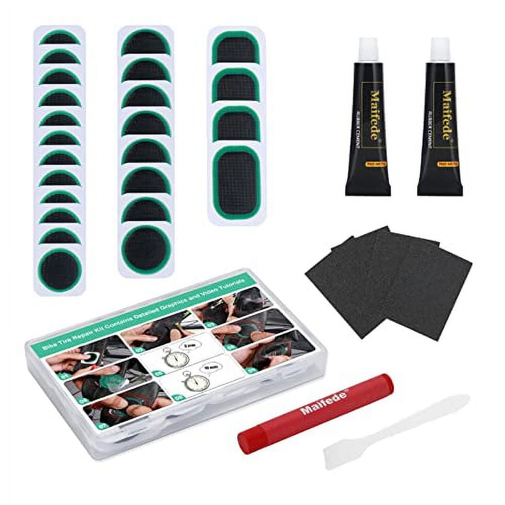 Maifede Bike Inner Tube Patch Kits, Bicycle Tire Repair Kit, with Portable Storage Box, for