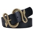 thumbnail image 1 of Maikun Belts for Women Leather Belt for Dress with Snake Belt Buckle for Waist Size 36-40", 1 of 5