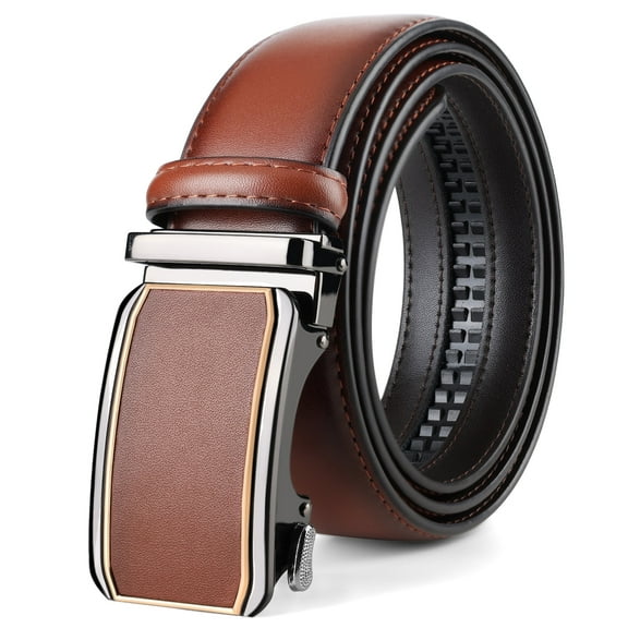 Maikun Leather Belt for Men Automatic Buckle Quick Release Adjustable Dress Casual Belts
