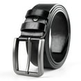 thumbnail image 1 of Maikun Men Belts Black Belt Silver Buckle Leather Belt for Mens Casual Dress Belt, 1 of 8