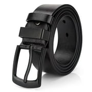 Maikun Men Belts Leather Belt for Mens Casual Dress Belt Vintage Black Belt