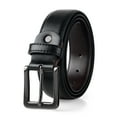 thumbnail image 1 of Maikun Men Leather Belt Casual Dress Belts For Men Business Work Casual Black Belts Black Buckle Belt, 1 of 6