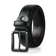 Maikun Men Leather Belt Casual Dress Belts For Men Business Work Casual Black Belts Black Buckle Belt