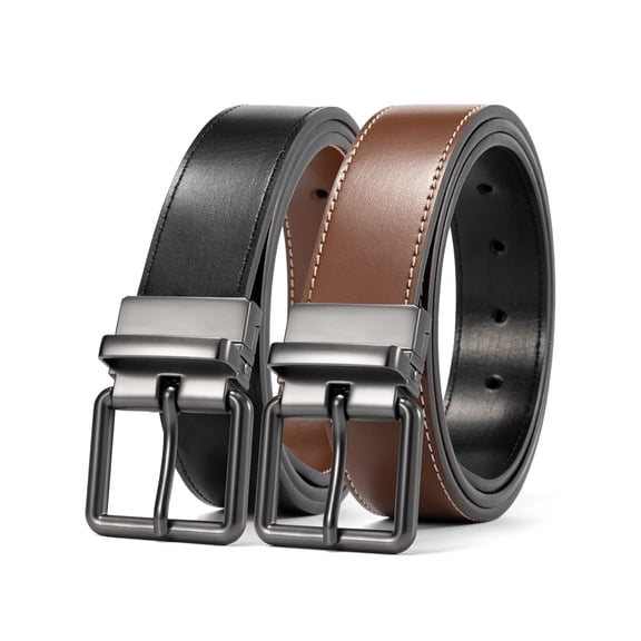 Maikun Men's Belt Reversible Leather Belts for Men One Belt Reverse For 2 Sides Classic Dress Casual Belts