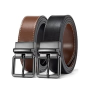 Men's Belt Reversible Leather Belts for Men One Belt Reverse For 2 Sides Classic Dress Casual Belts