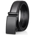 thumbnail image 1 of Maikun Men's Leather Ratchet Belt with Automatic Sliding Buckle for Dress Casual Trim to Fit(Black,35mm,30"-34"Waist Adjustable), 1 of 5