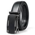 thumbnail image 1 of Maikun Men's Leather Ratchet Belt with Automatic Sliding Buckle for Dress Casual Trim to Fit(Black,35mm,30"-34"Waist Adjustable), 1 of 5