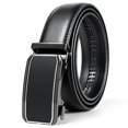 thumbnail image 1 of Maikun Men's Leather Ratchet Belt with Automatic Sliding Buckle for Dress Casual Trim to Fit(Black,35mm,38"-42"Waist Adjustable), 1 of 5