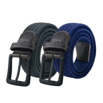 Maikun Mens Belt, Elastic Belt for Men, Braided Black&Blue Belt